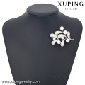 00037 Großhandel Blattform Perle Brosche Trendy Korean Style Elegante Synthetische CZ Initial Broschen